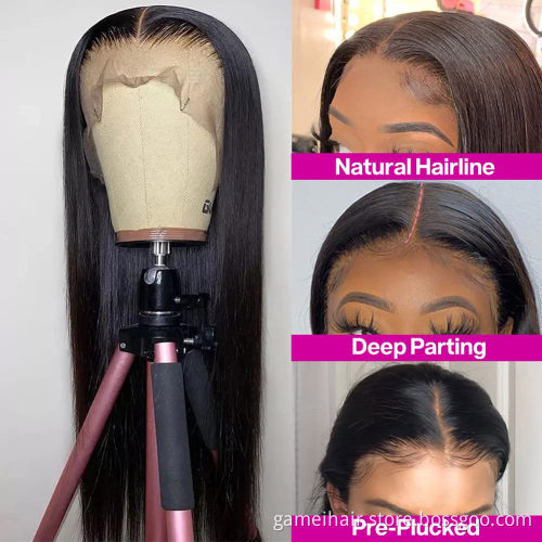 Gmwigs Human Hair Wig Wholesale Straight Brazilian Cuticle Aligned Human Hair hd Lace front Wig Pre Plucked For Black Women